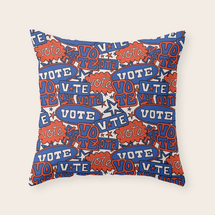 Vote Print in Red, White, and Blue Throw Pillow Gallery Image 6