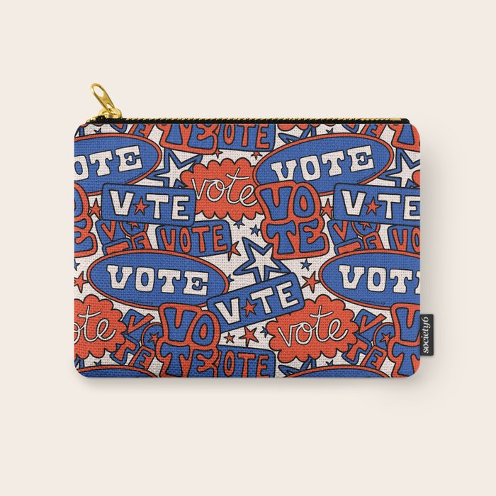Vote Print in Red, White, and Blue Carry All Pouch Gallery Image 1
