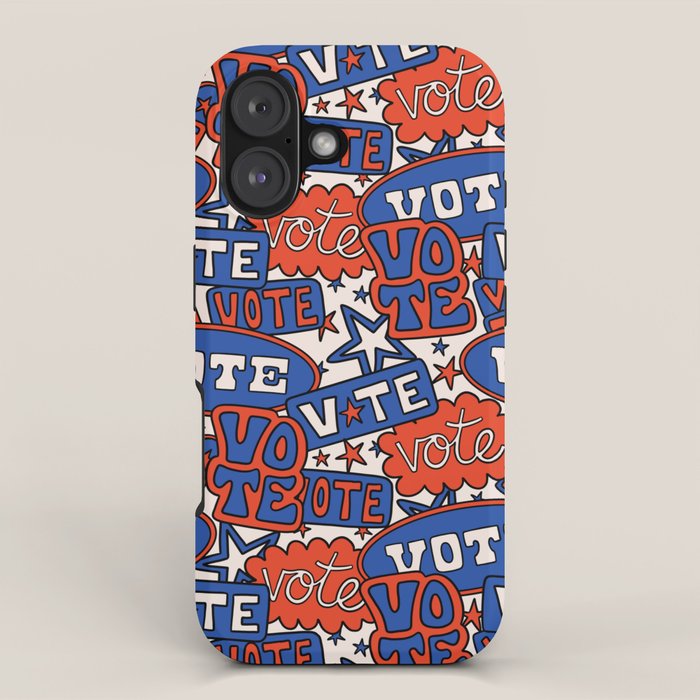 Vote Print in Red, White, and Blue iPhone Case Gallery Image 1