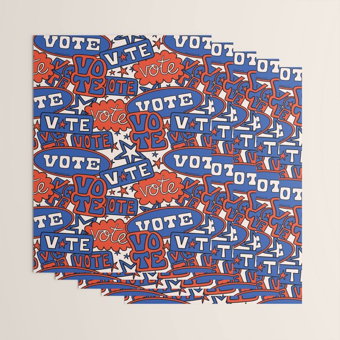 Vote Print in Red, White, and Blue Wrapping Paper Gallery Image 3
