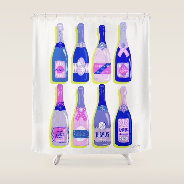 French Champagne Collection - Indigo Shower Curtain Gallery Image 1