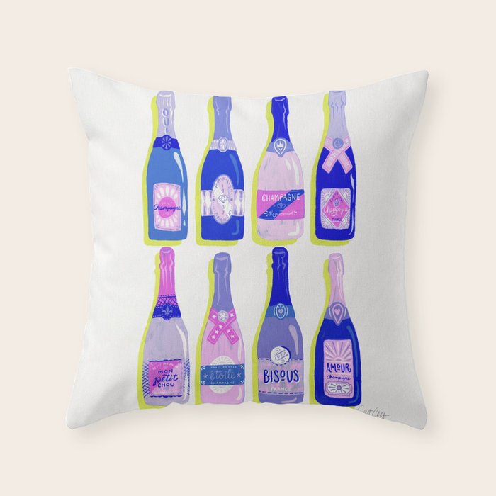French Champagne Collection - Indigo Throw Pillow Gallery Image 1