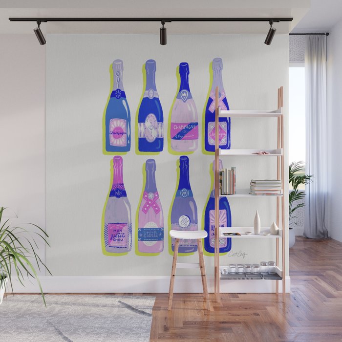 French Champagne Collection - Indigo Wall Mural Gallery Image 1
