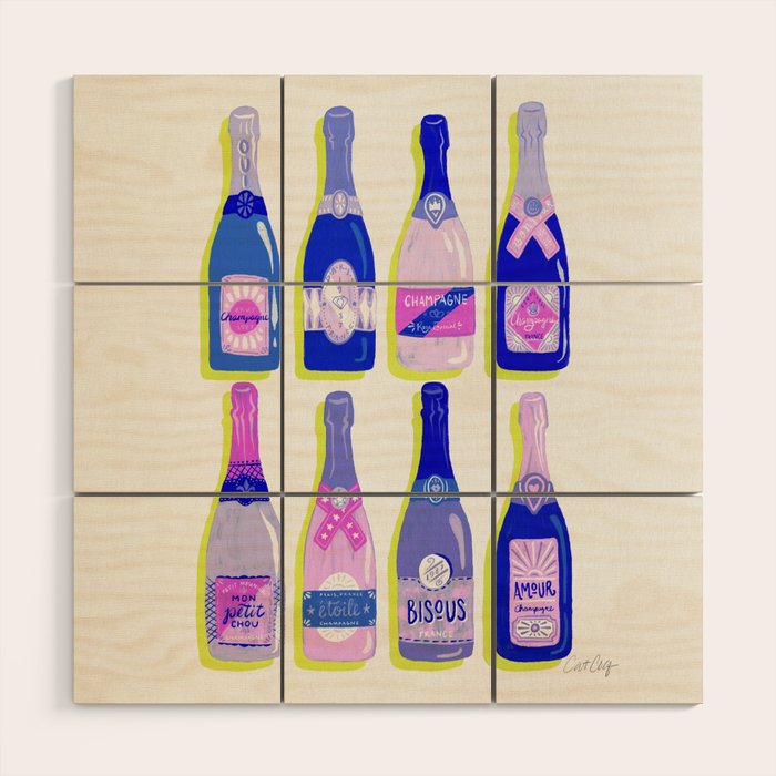 French Champagne Collection - Indigo Wood Wall Art Gallery Image 1