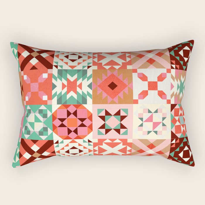 Winter Quilt Pattern no4 Rectangular Pillow Gallery Image 1