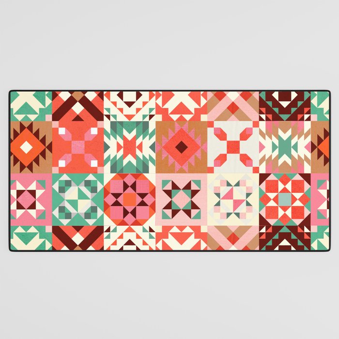 Winter Quilt Pattern no4 Desk Mat Gallery Image 3