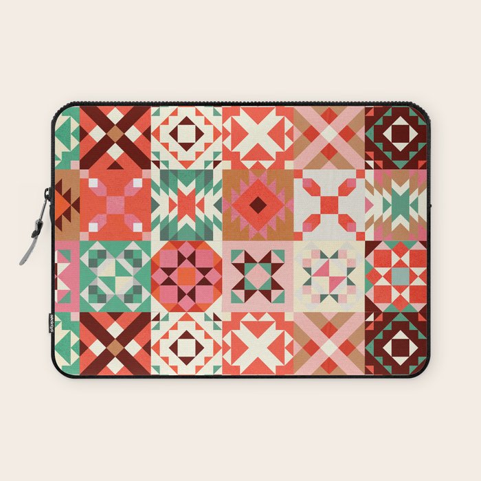 Winter Quilt Pattern no4 Laptop Sleeve Gallery Image 1