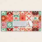 Winter Quilt Pattern no4 Desk Mat Gallery Image 1