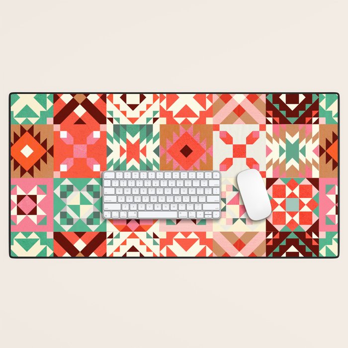 Winter Quilt Pattern no4 Desk Mat Gallery Image 1