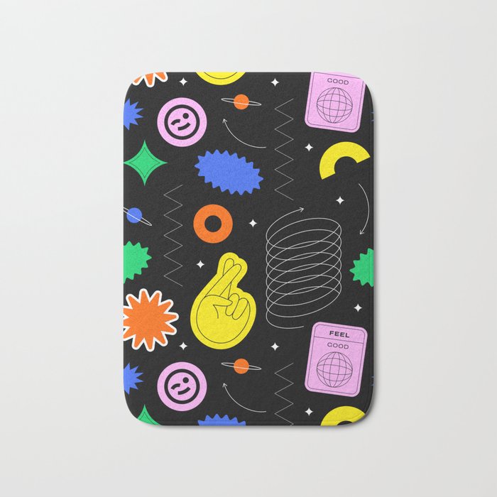 Modern minimalist art sticker pattern Bath Mat Gallery Image 1
