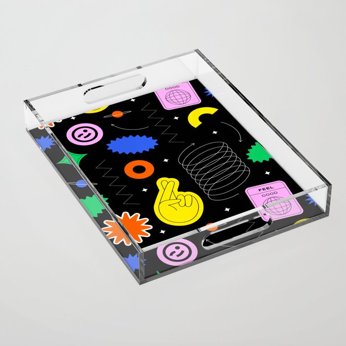 Modern minimalist art sticker pattern Acrylic Tray Gallery Image 1