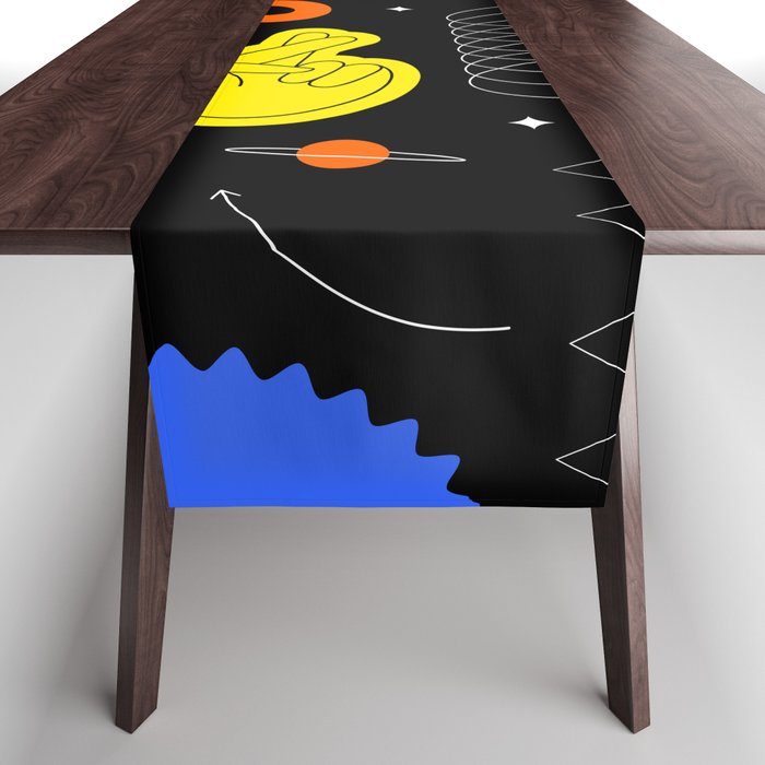 Modern minimalist art sticker pattern Table Runner Gallery Image 1