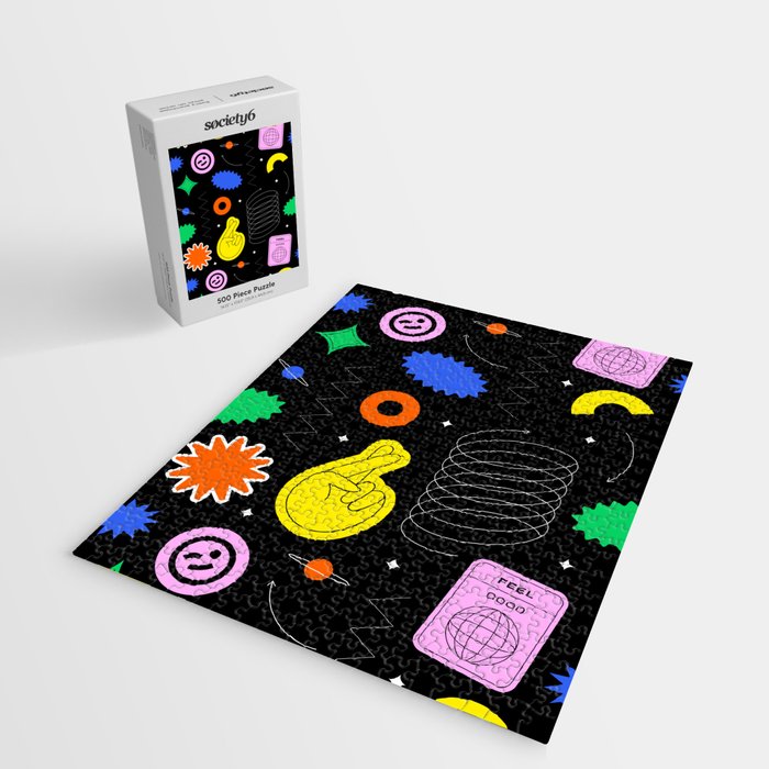 Modern minimalist art sticker pattern Jigsaw Puzzle Gallery Image 2
