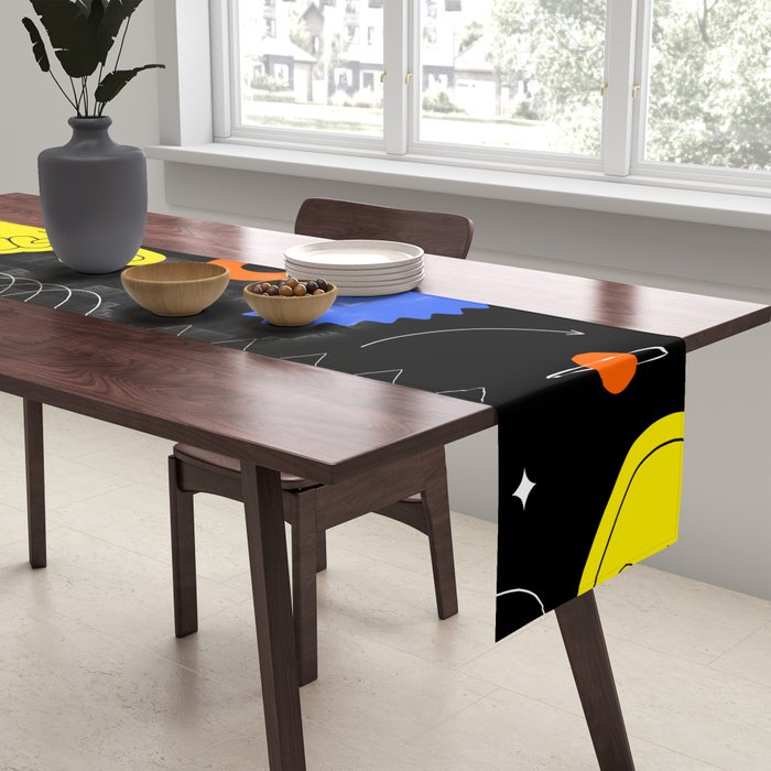 Modern minimalist art sticker pattern Table Runner Gallery Image 2