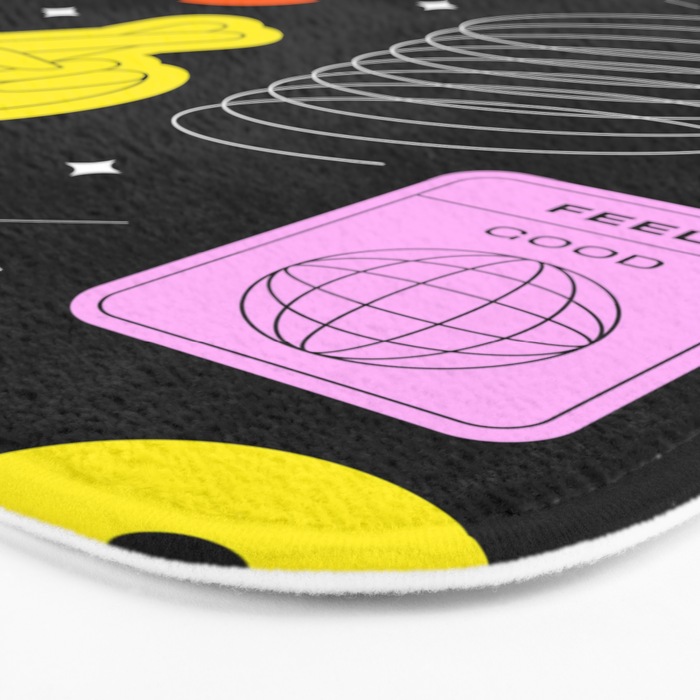 Modern minimalist art sticker pattern Bath Mat Gallery Image 3