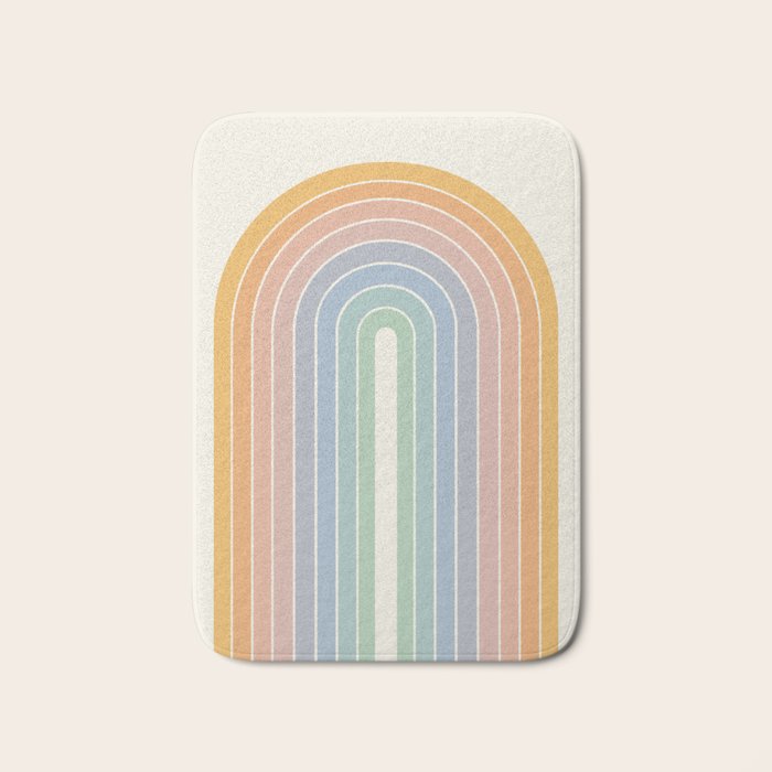 Gradient Arch XIII Retro Mid Century Modern Rainbow Bath Mat Gallery Image 1