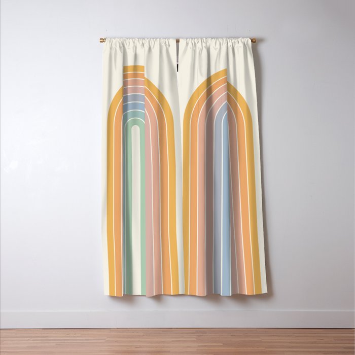 Gradient Arch XIII Retro Mid Century Modern Rainbow Window Curtain Gallery Image 3