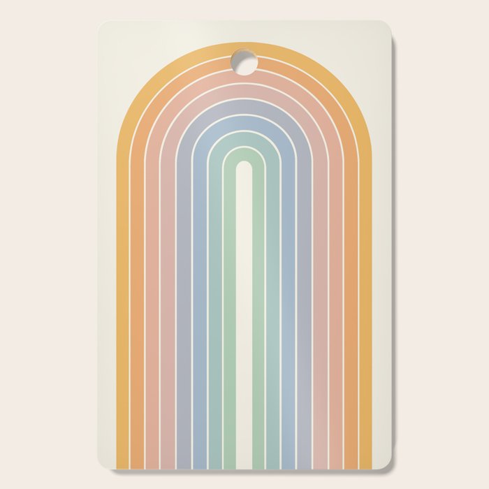 Gradient Arch XIII Retro Mid Century Modern Rainbow Cutting Board Gallery Image 1