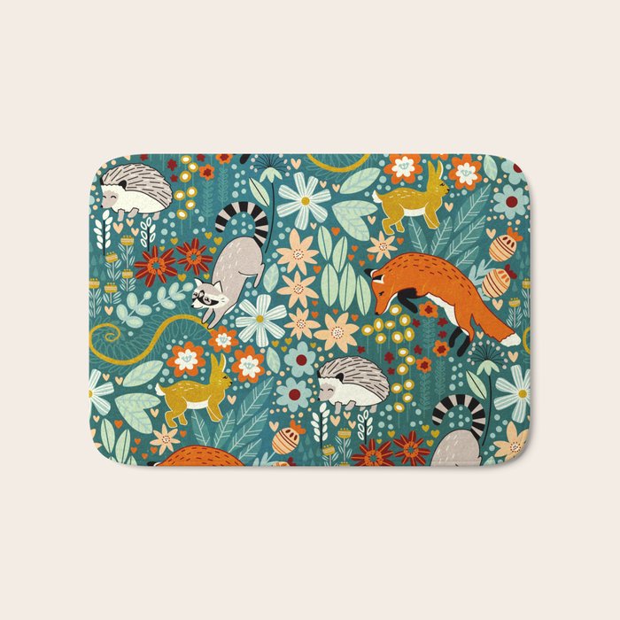 Woodland Pattern Bath Mat