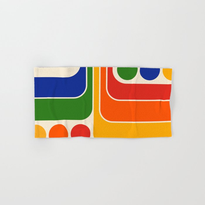 Retro 70s Stripe Colorful Rainbow 872 Primary Colors Bath Towel Gallery Image 1