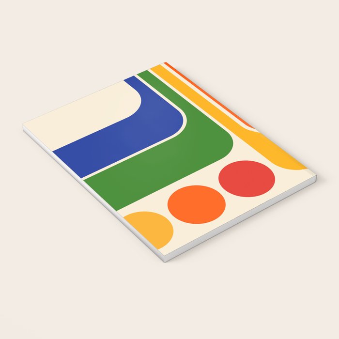 Retro 70s Stripe Colorful Rainbow 872 Primary Colors Notebook Gallery Image 3