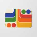 Retro 70s Stripe Colorful Rainbow 872 Primary Colors Bath Mat Gallery Image 1