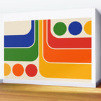 Retro 70s Stripe Colorful Rainbow 872 Primary Colors Wall Mural Gallery Image 2