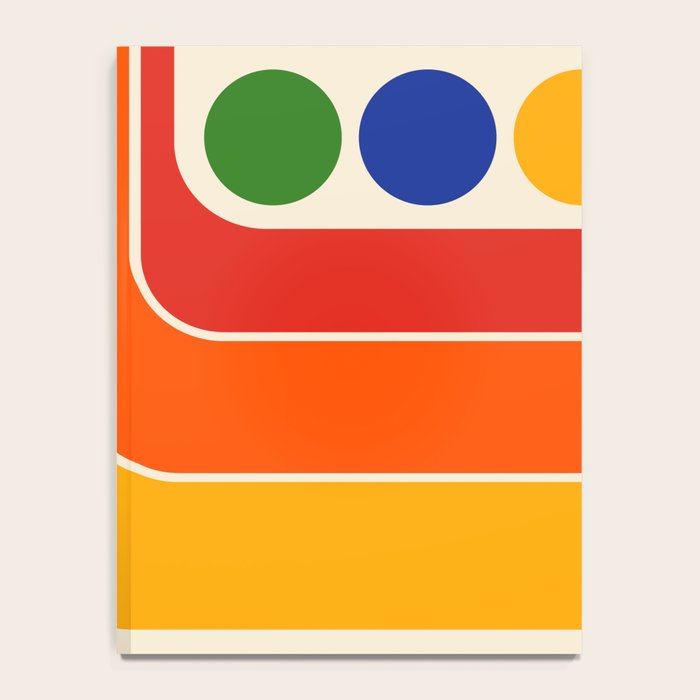 Retro 70s Stripe Colorful Rainbow 872 Primary Colors Notebook Gallery Image 4