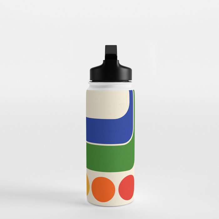 Retro 70s Stripe Colorful Rainbow 872 Primary Colors Water Bottle Gallery Image 3