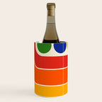 Retro 70s Stripe Colorful Rainbow 872 Primary Colors Wine Chiller Gallery Image 3