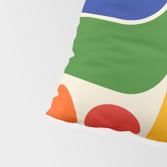 Retro 70s Stripe Colorful Rainbow 872 Primary Colors Pillow Sham Gallery Image 4