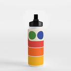 Retro 70s Stripe Colorful Rainbow 872 Primary Colors Water Bottle Gallery Image 2