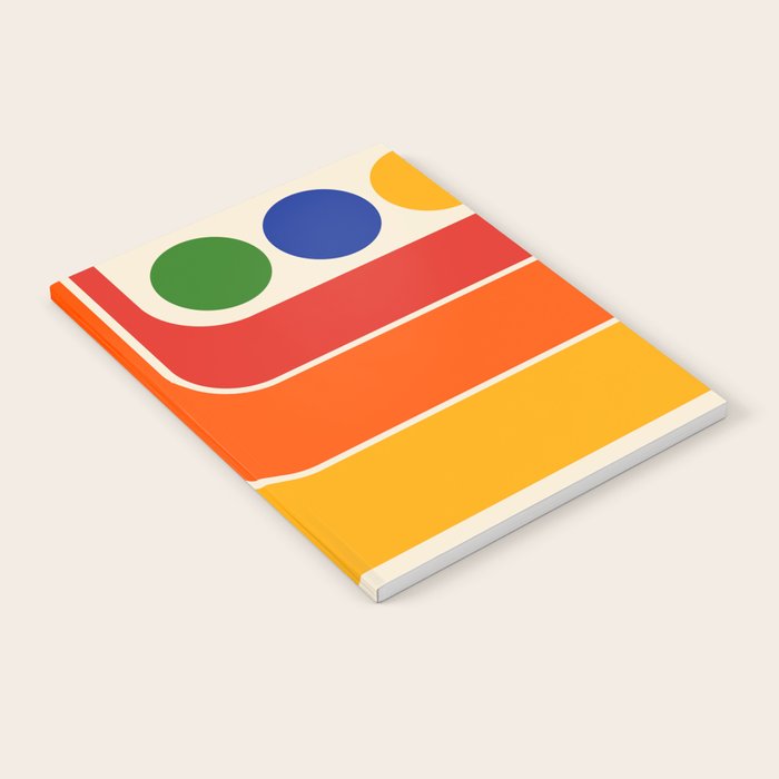 Retro 70s Stripe Colorful Rainbow 872 Primary Colors Notebook Gallery Image 2
