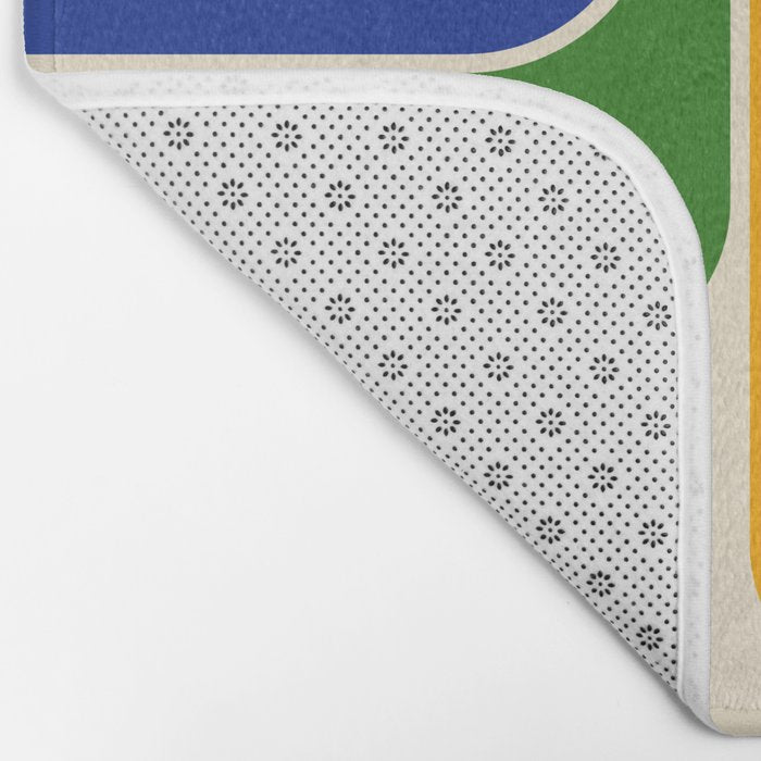 Retro 70s Stripe Colorful Rainbow 872 Primary Colors Bath Mat Gallery Image 2