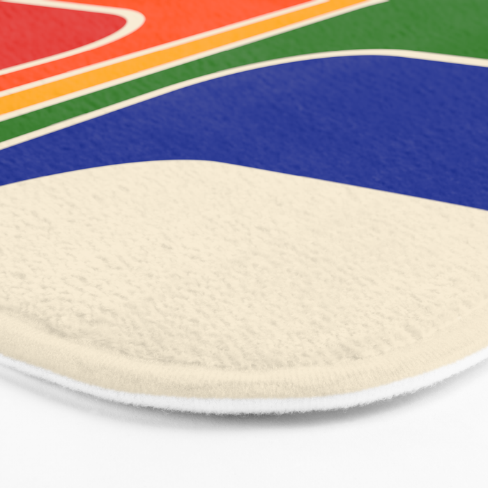 Retro 70s Stripe Colorful Rainbow 872 Primary Colors Bath Mat Gallery Image 3