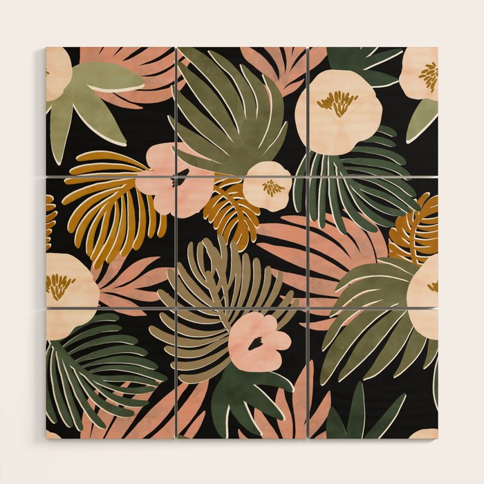 Floral garden tropical 7F Wood Wall Art Gallery Image 1