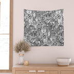canadian animals black white Wall Tapestry Gallery Image 2