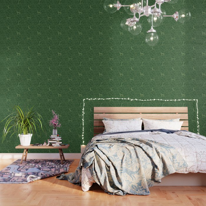Spring Cheetah Pattern - Forest Green Wallpaper Gallery Image 1