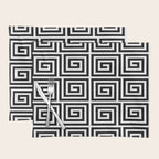 Greek Key Pattern 122 Black and White Placemat Gallery Image 1
