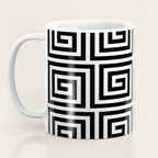Greek Key Pattern 122 Black and White Coffee Mug Gallery Image 3