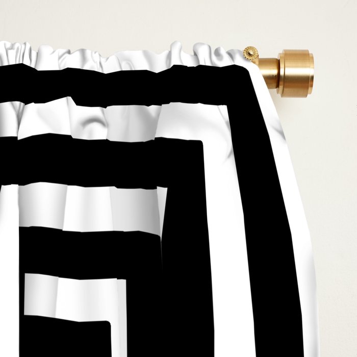 Greek Key Pattern 122 Black and White Window Curtain Gallery Image 2