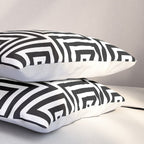 Greek Key Pattern 122 Black and White Pillow Sham Gallery Image 3
