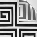 Greek Key Pattern 122 Black and White Wall Tapestry Gallery Image 3