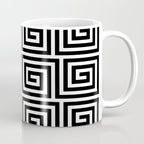 Greek Key Pattern 122 Black and White Coffee Mug Gallery Image 1