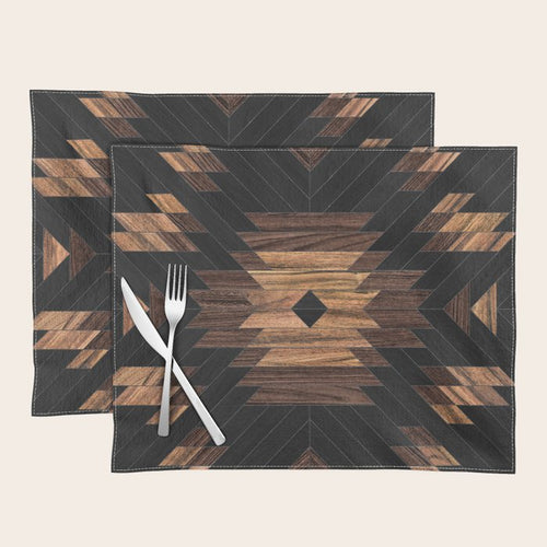 Urban Tribal Pattern No.7 - Aztec - Wood Placemat