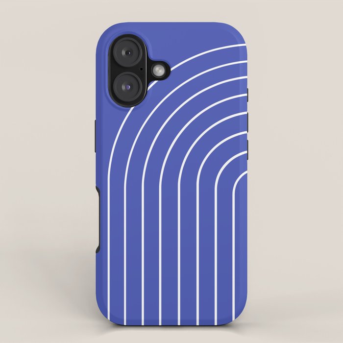Minimal Arch XXI Bright Blue Modern Geometric Lines iPhone Case Gallery Image 1