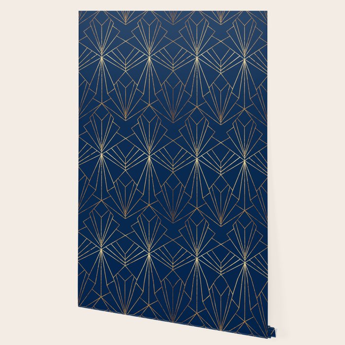 Navy Blue Art Deco - Large Scale Wallpaper Gallery Image 2