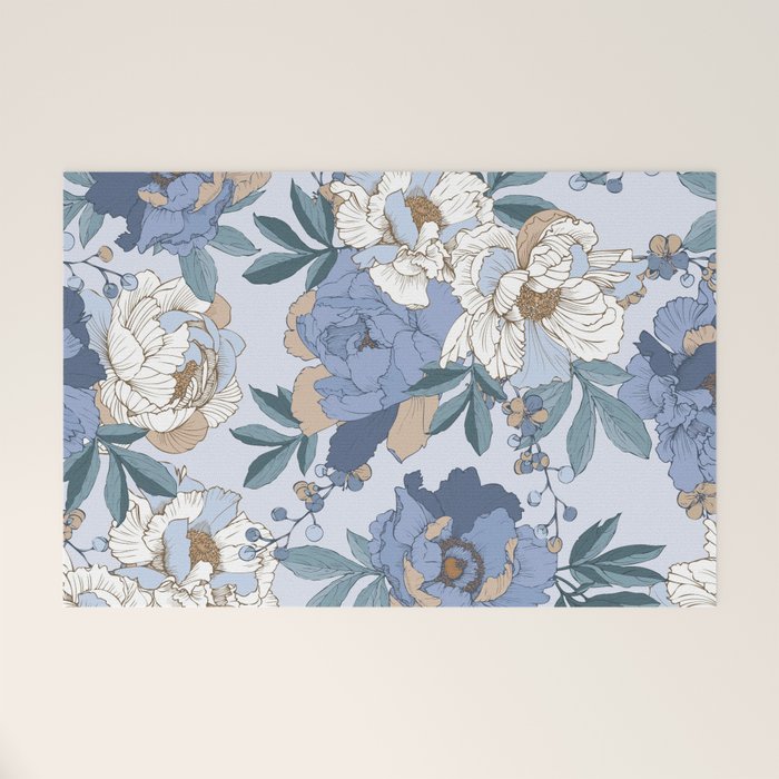  lush blue peonies  Welcome Mat Gallery Image 1