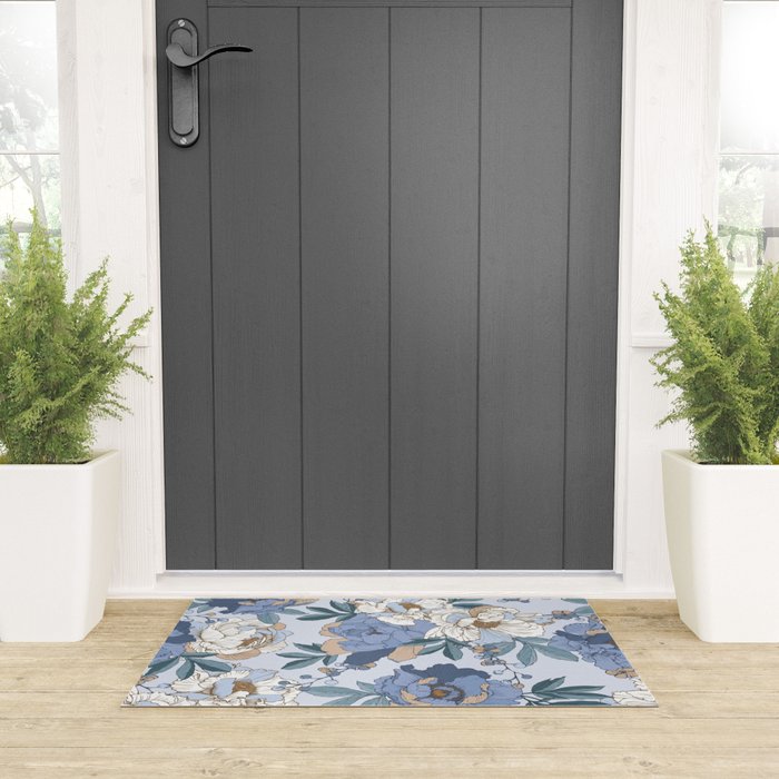  lush blue peonies  Welcome Mat Gallery Image 3