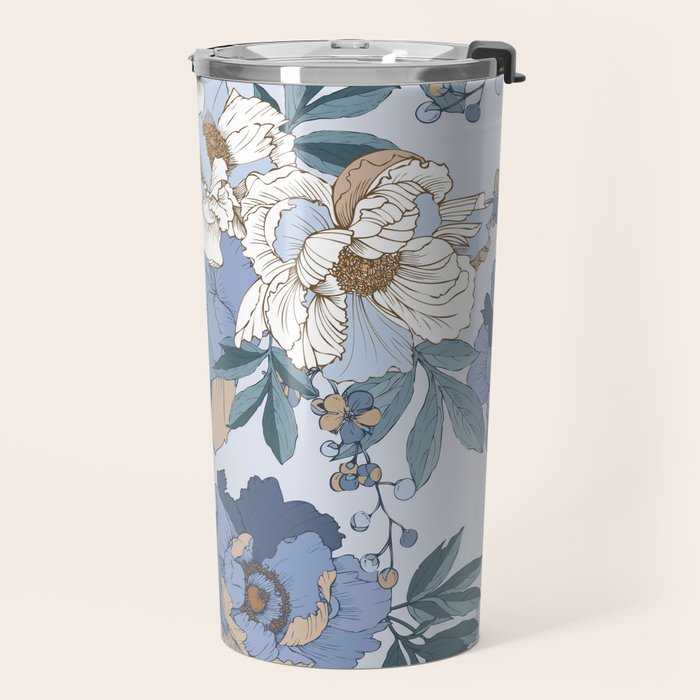  lush blue peonies  Travel Mug Gallery Image 2